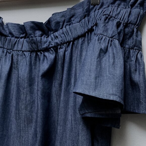 Corey Lynn Calter Off Shoulder Mini Denim Dress - Picture 2 of 6